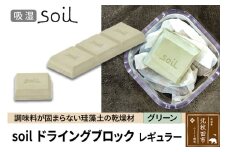soil ドライングブロック レギュラー【グリーン】日本製 ソイル 珪藻土 乾燥剤 調湿剤 乾燥 湿気 吸湿 調味料入れ ドライングブロック 保存容器 塩 ソルト 調味料 固まらない キッチン エコ アスベスト不使用