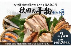秋田の干物セットＢ 13品程度(干物7種類程度）（干物 セット 人気 詰め合わせ 鮭 さば しまホッケ他）