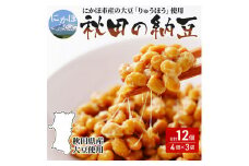 12個(4P×3袋) 国産大豆100% 大粒で濃いめの手作り納豆