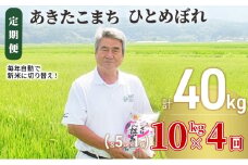 米 定期便 全4回 秋田県産 あきたこまち ＆ ひとめぼれ 食べ比べ 10kg (各5kg)×4回 計40kg 令和7年産［2025年11月頃から出荷予定］土づくり実証米 JAしんせい