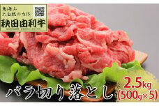 秋田由利牛 バラ切り落とし 2.5kg（500g×5パック）