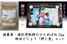 B.C農法で栽培 減農薬・減化学肥料のひとめぼれ 2kg×1袋、にかほ産秋田どじょう「押し身」1箱のセット