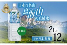 《定期便》ミネラルウォーター 2L×12本×5ヶ月 日本百名山 鳥海山の真純水(湧水 超軟水 2l)