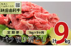 《定期便》9ヶ月連続 秋田由利牛 バラ切り落とし 1kg（1kg×1パック）