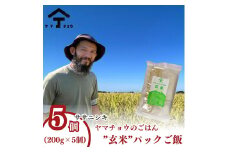 ヤマチョウのごはん パックご飯 玄米 ササニシキ 200g×5個セット 秋田県産
