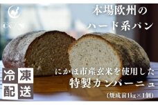 本場欧州のハード系パン　特製カンパーニュ　玄米(焼成前1kg)