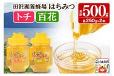 秋田県産はちみつ（トチ・百花）250g×各1本 合計500g 化粧箱入り 詰め合わせセット 田沢湖養蜂場
