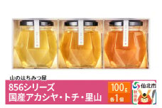 856シリーズ 国産 アカシヤ・トチ・里山 100g 各1個 山のはちみつ屋