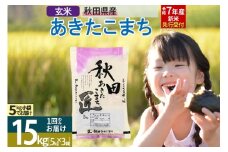 【玄米】＜令和7年産 新米予約＞ 秋田県産 あきたこまち 15kg (5kg×3袋) 15キロ お米 新米