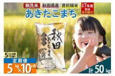 【無洗米】＜令和7年産 新米予約＞《定期便10ヶ月》秋田県産 あきたこまち 5kg (5kg×1袋) ×10回 5キロ お米  新米