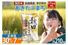 【無洗米】＜令和7年産 新米予約＞《定期便7ヶ月》秋田県産 あきたこまち 30kg (5kg×6袋) ×7回 30キロ お米  新米
