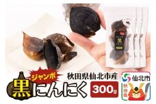 秋田県仙北市産 ジャンボ黒にんにく 300g（100g×3パック）