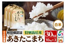 令和6年産 秋田県認証 特別栽培米 あきたこまち（白米）10kg×3袋 計30kg 米