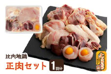 秋田県産比内地鶏正肉セット（1羽分）「もも、ムネ、ささみ、ミンチ団子、砂肝、レバー、キンカン(卵)、脂、ハツ」
