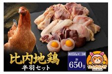 比内地鶏 鶏肉セット(半羽) 650g(650g×1袋) 650g 国産 冷凍 鶏肉 鳥肉 とり肉