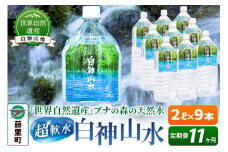 【定期便11ヶ月】白神山水（2L×9本） 水 ミネラルウォーター
