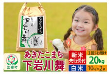 新米先行受付【白米】あきたこまち 20kg (10kg×2袋 ) 秋田県三種町産 令和7年産 下岩川舞 石井漠 をどるばか オリジナルラベル