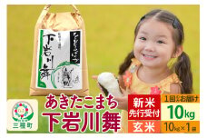 新米先行受付【玄米】あきたこまち 10kg (10kg×1袋 ) 秋田県三種町産 令和7年産 下岩川舞 石井漠 をどるばか オリジナルラベル