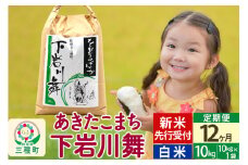 新米先行受付《12ヶ月定期便》【白米】あきたこまち 10kg (10kg×1袋 ) 秋田県三種町産 令和7年産 下岩川舞 石井漠 をどるばか オリジナルラベル