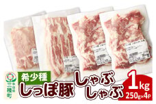 かわい農場「中ヨークシャー交雑種」しゃぶしゃぶセット 合計1kg 【B：バラ、ロース、小間切れ】