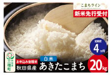 《新米先行受付》《定期便4ヶ月》【白米】あきたこまち 20kg 秋田県産 令和7年産  こまちライン