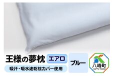 王様の夢枕 エアロ（ブルー）吸汗・吸水速乾枕カバー使用