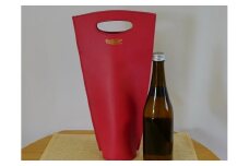 【数量限定】牛革使用 ワインキャリーバック720ml 1本用（ピンク）＋日本酒1本