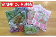 【2ヶ月】一等米あきたこまち4kgと五城目の幸3～7品程度（野菜・果物・加工品）【定期便】