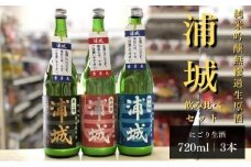 【生酒】純米吟醸無濾過原酒 にごり酒「浦城 雪景色」「赤浦城 雪景色」「青浦城 雪景色」飲み比べ3本セット　720ml 各1本
