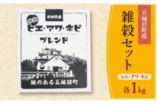 五城目町産 雑穀セット ヒエ・アワ・キビ 各1kg 雑穀 雑穀米 秋田県産 お米 ご飯 ライス rice 栄養 健康【配達不可：沖縄県・離島】