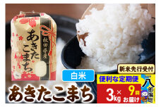 《令和7年産 新米受付》《定期便9ヶ月》あきたこまち 3kg×1袋【白米】令和7年産 秋田県産 こまちライン