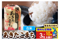 《令和7年産 新米受付》《定期便10ヶ月》あきたこまち 3kg×1袋【白米】令和7年産 秋田県産 こまちライン