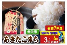 《定期便6ヶ月》【新米】 あきたこまち 3kg×1袋【無洗米】令和7年産 秋田県産 こまちライン