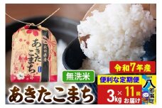 《定期便11ヶ月》【新米】 あきたこまち 3kg×1袋【無洗米】令和7年産 秋田県産 こまちライン