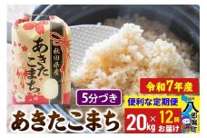 《定期便12ヶ月》【新米】 あきたこまち 20kg【5分づき】令和7年産 秋田県産 こまちライン