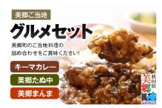 美郷ご当地グルメセット（キーマカレー、美郷たぬ中、みさとまんま（まぜごはんの素））