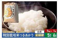 【白米】《定期便6ヶ月》令和6年産 特別栽培米つきあかり 5kg（5kg×1袋）×6回 計30kg 6か月 6ヵ月 6カ月 6ケ月