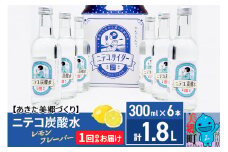 ニテコ炭酸水 レモンフレーバー 300ml×6本セット あきた美郷づくり