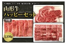 山形牛ハッピーセット(3種)1100g F2Y-1245