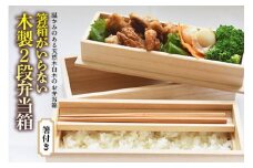 箸箱がいらない 木製 2段弁当箱 (箸付き) F2Y-1366
