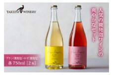 タケダワイナリー ペティアンセット(ブラン＆ロゼ) 微発泡 750ml ワイン ブラン ロゼ ワイナリー 2本セット 発泡ワイン 山形県 F2Y-1694