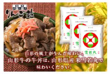 雪若丸と山形牛・牛丼の具セット F2Y-1782