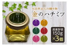 大自然からの贈り物「金の蜂蜜」おまかせ150g×3個 F2Y-1979
