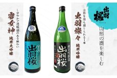 やまがたのお酒を楽しむ出羽桜「雪女神・純米大吟醸」と「出羽燦々・純米吟醸」 山形酒米 日本酒 にほんしゅ 山形県 こだわり 晩酌 ギフト F2Y-3533