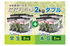 《先行予約 2025年度発送》鶴岡白山産だだちゃ豆(早生・本豆)2kgダブル  えだ豆 豆類 豆 枝豆 えだまめ 野菜 食品 山形県 FSY-0156
