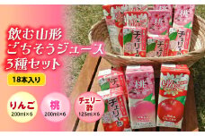 飲む山形 ごちそうジュース 3種セット 18本入り F2Y-2251