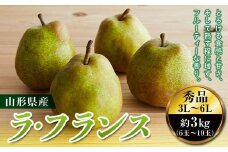 《先行予約 2025年度発送》山形県産ラ・フランス3kg 洋梨 なし 梨 山形県 果物 くだもの フルーツ  ナシ デザート 果実 食品 山形県 FSY-0114
