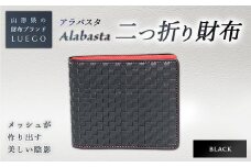 LUEGO Alabasta アラバスタ 二つ折り財布 小銭入れなし／ブラック F2Y-2392
