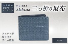 LUEGO Alabasta アラバスタ 二つ折り財布 小銭入れなし／ネイビー F2Y-2394