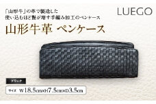 LUEGO山形牛革 ペンケース／ブラック F2Y-2438
